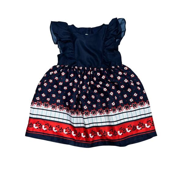 Janie and Jack Other - Janie & Jack Red, White and Blue Floral Girl's Dress Size 4